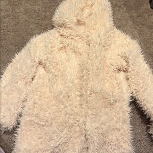 Fluffy Cream Hooded Jacket